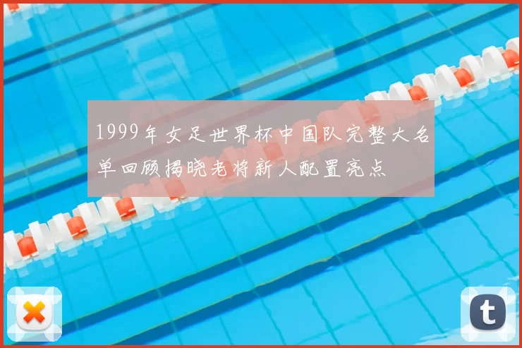 1999年女足世界杯中国队完整大名单回顾揭晓老将新人配置亮点